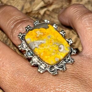 Indonesian Bumblebee Jasper Ring Size 9 3/4